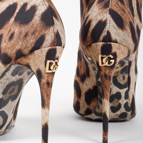 Dolce and Gabbana KIM Leopard Print Thigh-High Boots - Picture 8 of 12